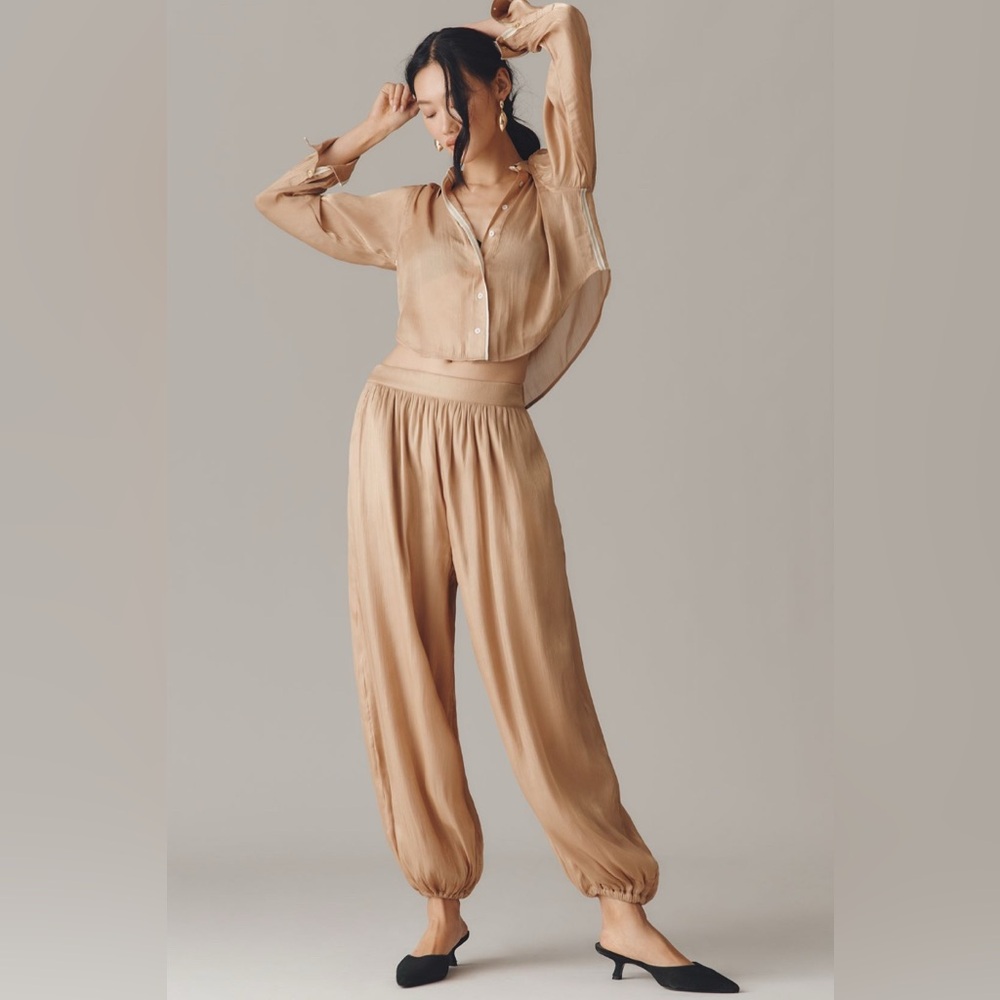 NWT! Anthropologie Maeve Shiny Balloon Pants -Multiple 🛷 🏓